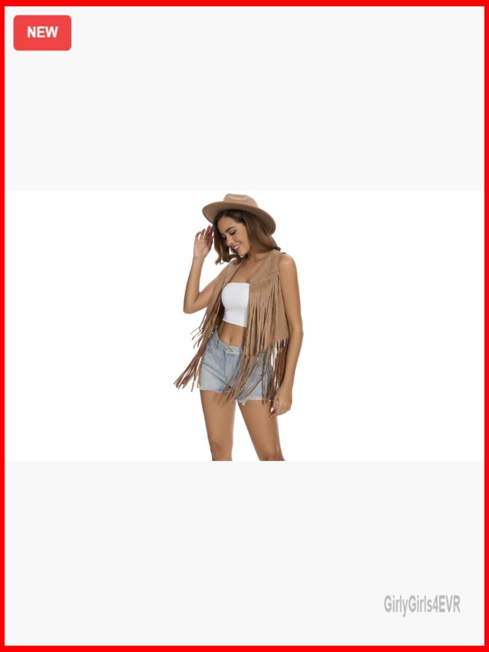 Faux Suede Fringe Vest Sleeveless Tassel Leather Jacket Hippie Western - Picture 7 of 7